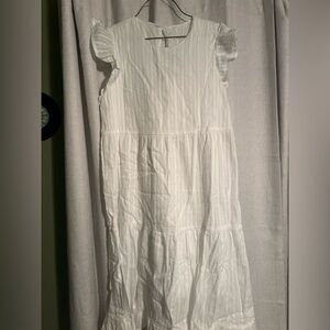 Sadie and Sage White Ruffled Boho Dress